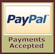 PayPal payments accepted.