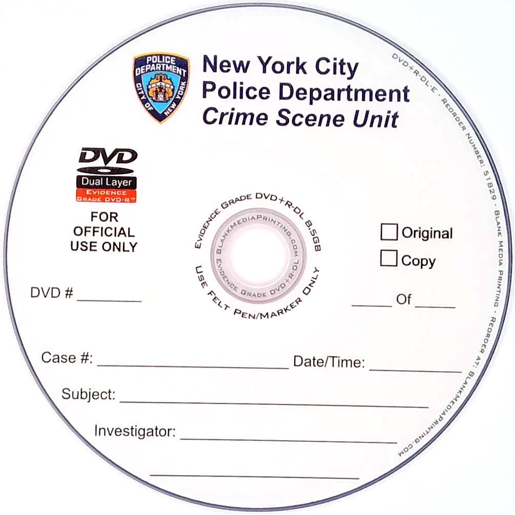 NYPD - Evidence Grade DVD-Dual Layer NYPD - Evidence Grade DVD-Dual Layer