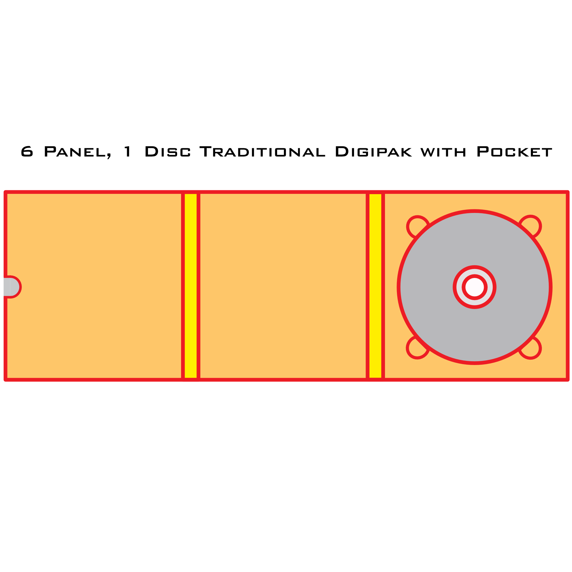 6 Panel - 1 Disc Traditional Digipak with Pocket