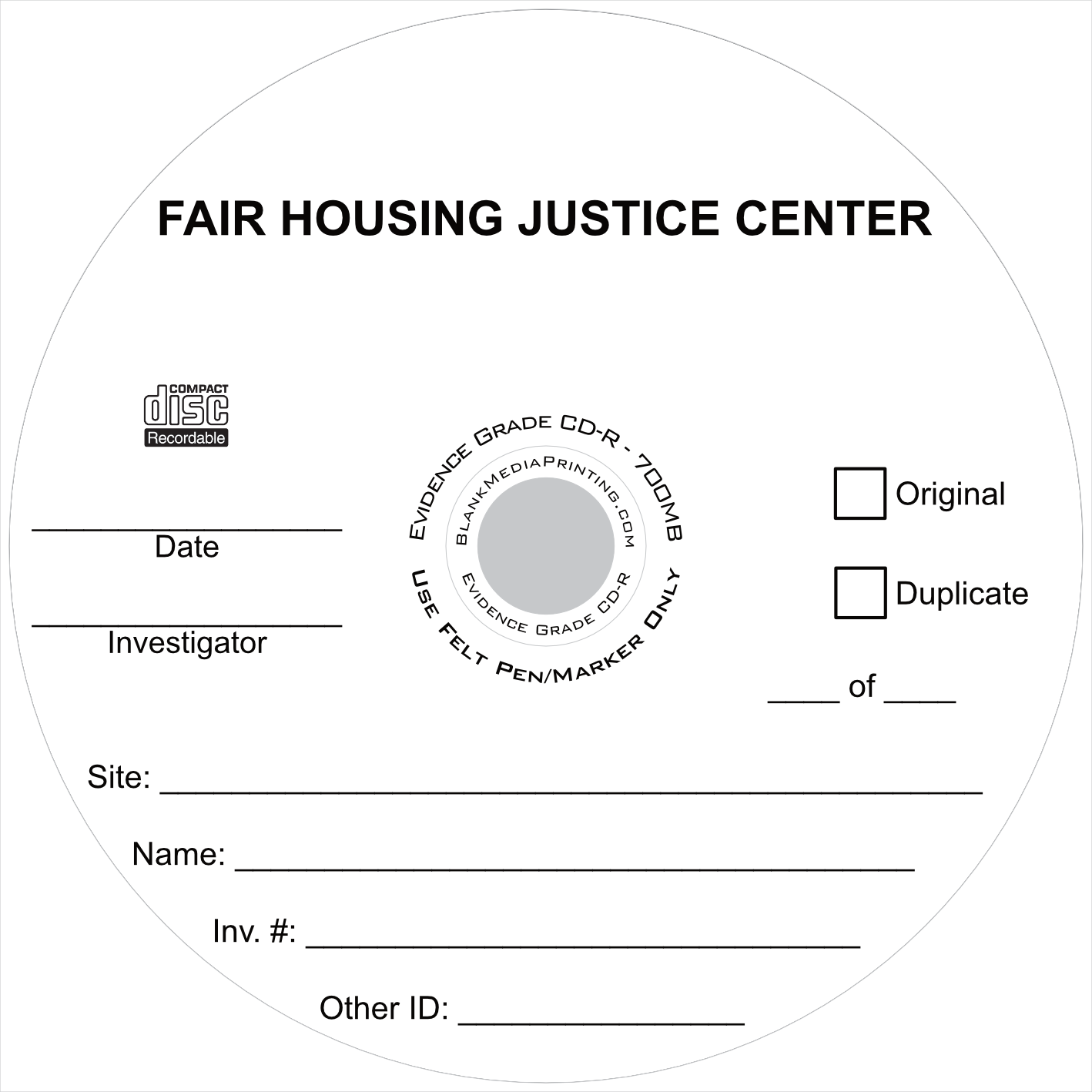 Evidence Grade CD-R™ Evidence Grade CD-R™