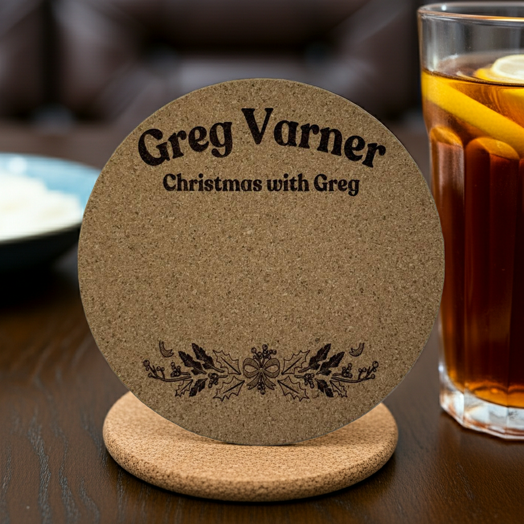 Laser Engraved Round Cork Coasters