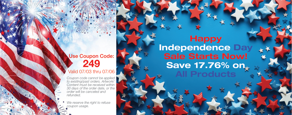 Independence Day Sale. Use coupon code 249