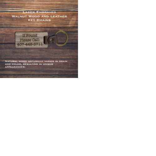 Walnut Key Ring - Laser Engraved