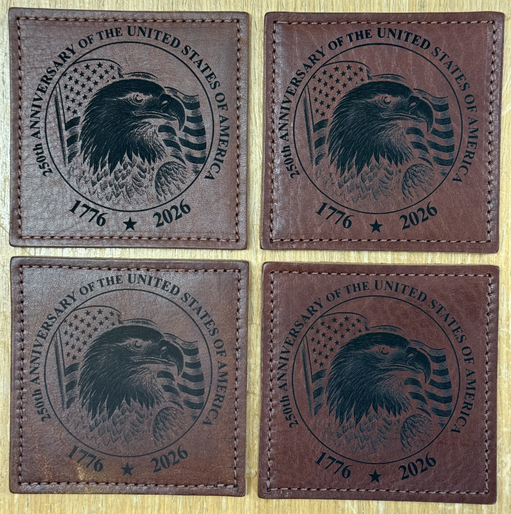 Leather - 250 Year Anniversary Coasters set of 4 Leather - 250 Year Anniversary Coasters set of 4